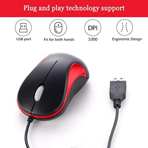 USB Mouse 2 Pack Computer Mouse Ergonomic Optical Wired Mice for Office and H...