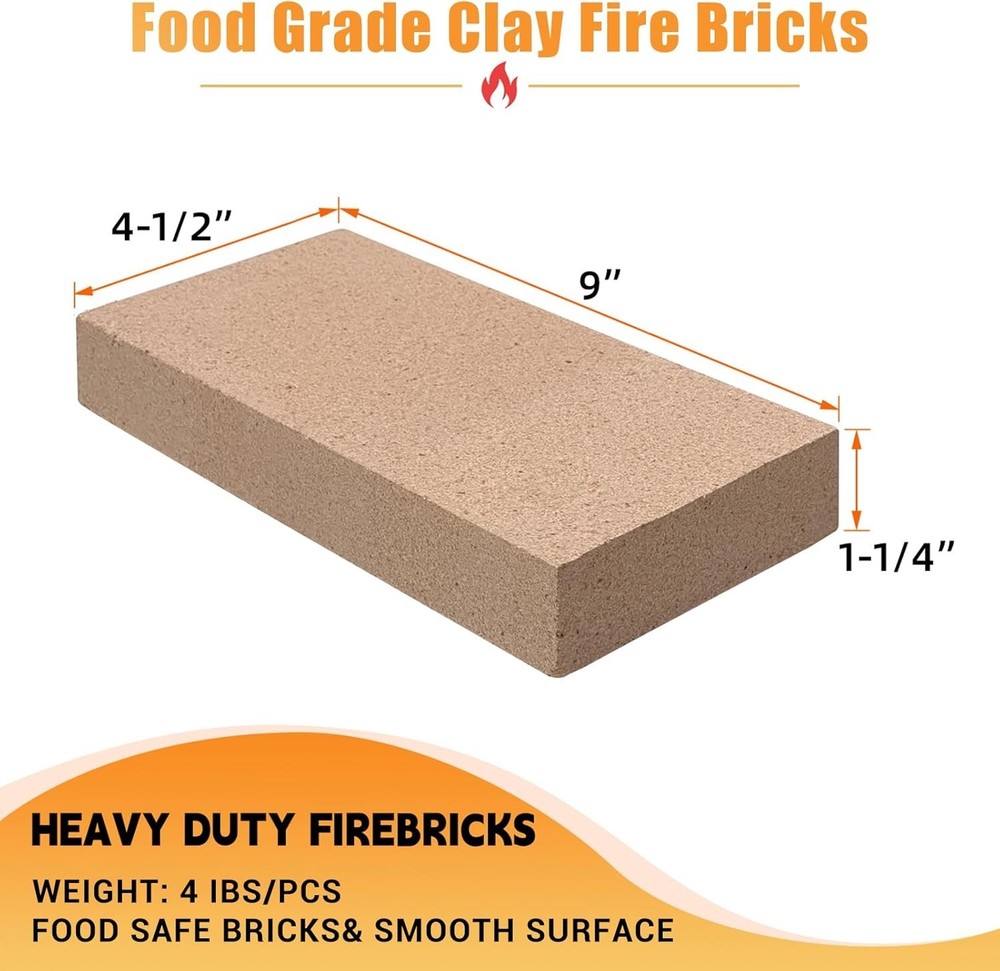 Extreme Temp Fire Bricks, Food Grade Clay, 4-Pack, Perfect for DIY Projects