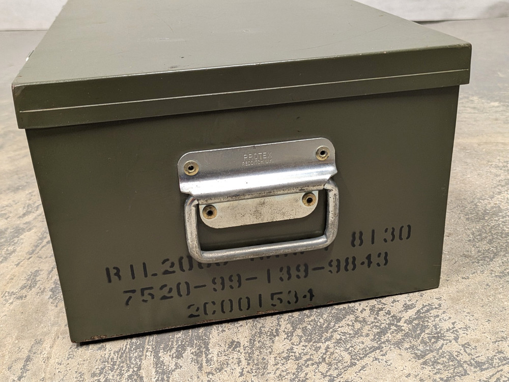 British Army Small Lockable Field Chest Document Transport Storage Case Tool Box