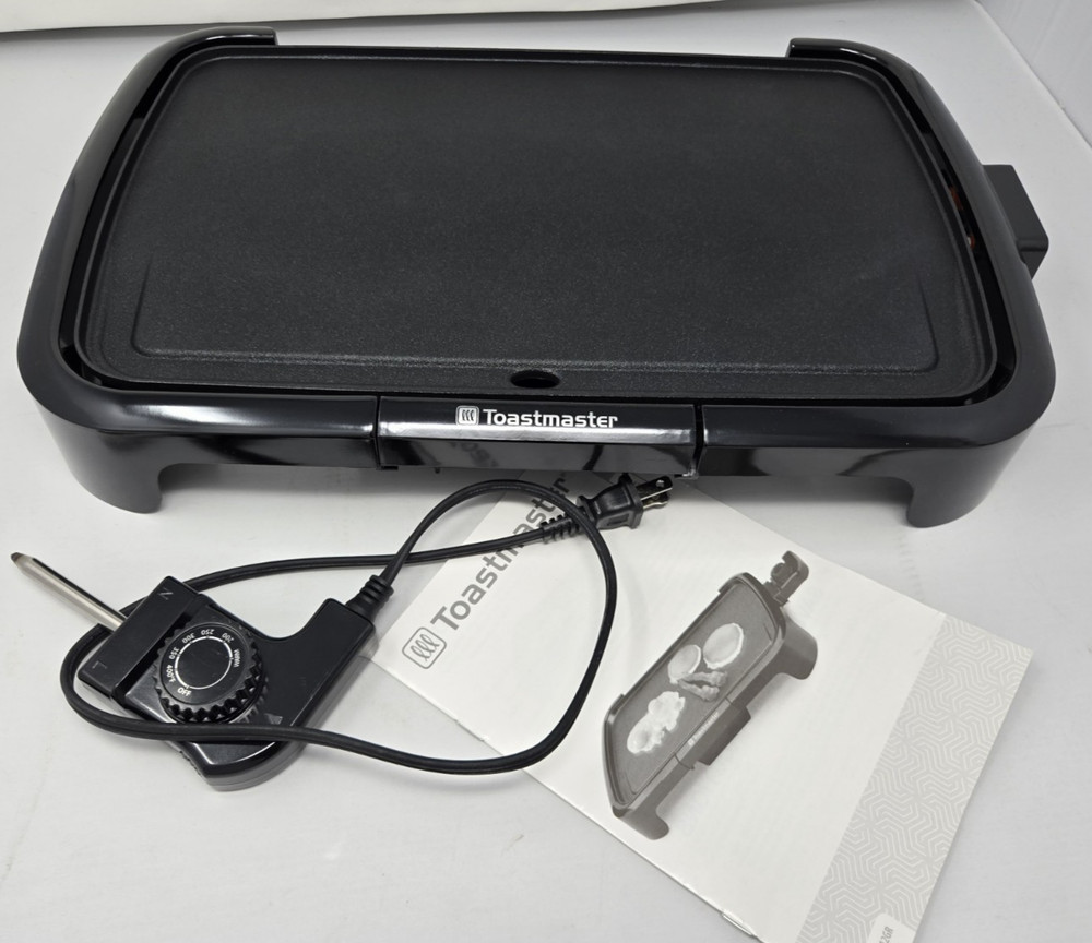 Toastmaster 10" x 16" Electric Nonstick Griddle with Drip Tray + Temp Control