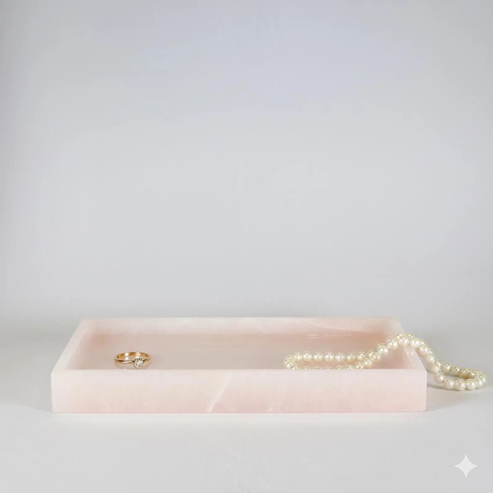 Handmade Onyx Marble Vanity Tray | Rectangular Table Organizer | Each Piece Gift