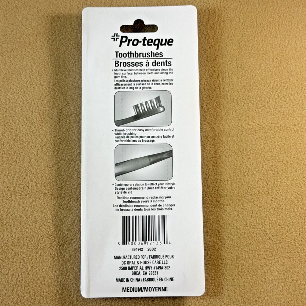 Pro-teque Medium Multicolor Toothbrushes Value Pack 5