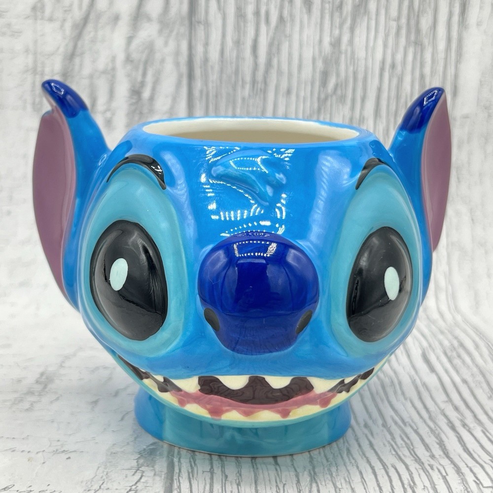 Disney Lilo & Stitch Shaped Blue Ceramic Tea Coffee Mug 3D Face
