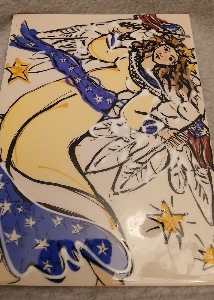 Richard and Suan Bolt Ceramic Patriotic Angle Tile