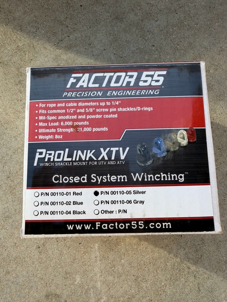FACTOR 55 - 00110-05 ProLink XTV Winch Shackle Mount Silver