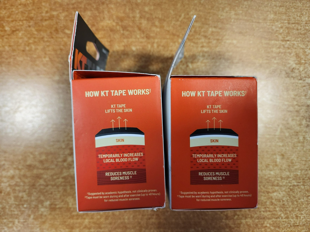 2 Pack: KT Tape - Black, 20 Cotton Strips Each E2B