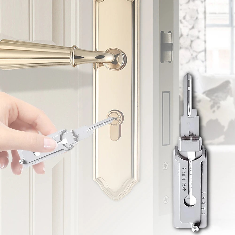 2-in-1 Stainless Steel Key Decoder SS001 PRO Lock Decoder Repair Tools-(1pc)*