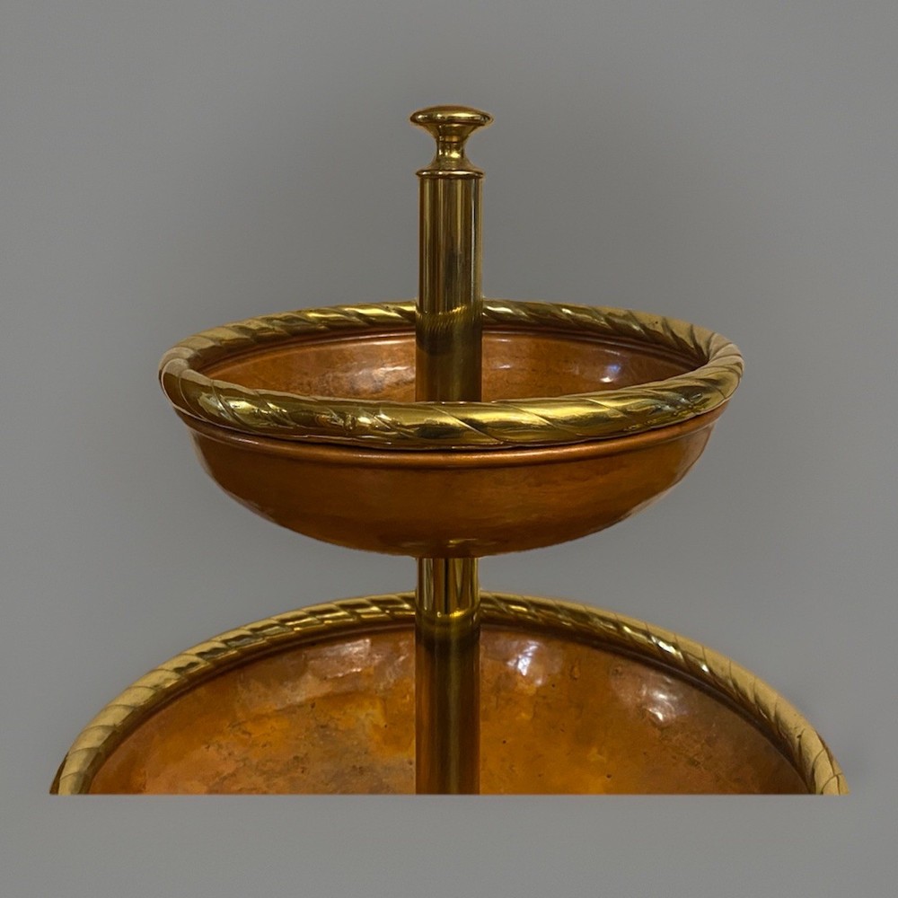 AR.VEN Italian Copper and Brass Three Tier Server ~ circa 1970’s