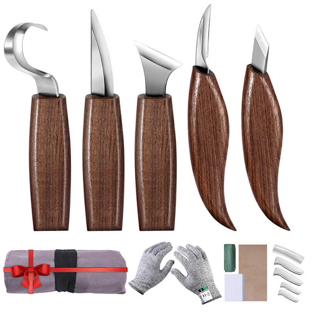 10 Piece Wood Carving Tools Hand Chisel Tool Set Professional Woodworking Gouges