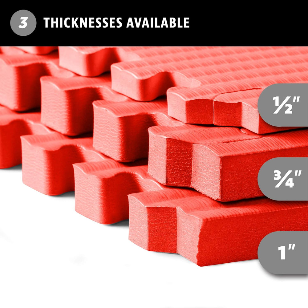3/4 Inch Thick Martial Arts EVA Foam Exercise Mat, Tatami Pattern, Interlocking