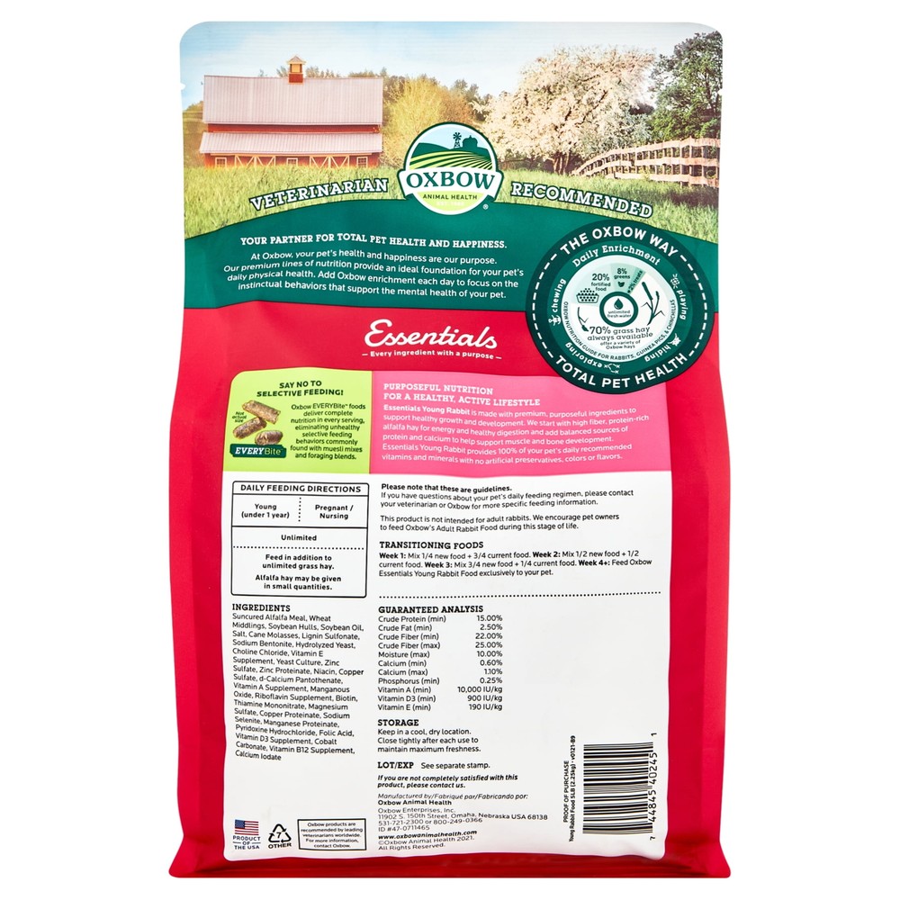 Oxbow Essentials Young Rabbit Food, 5 lbs.