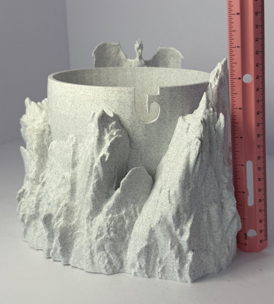 Large Dragon Yarn Bowl 3D Printed PLA Stone