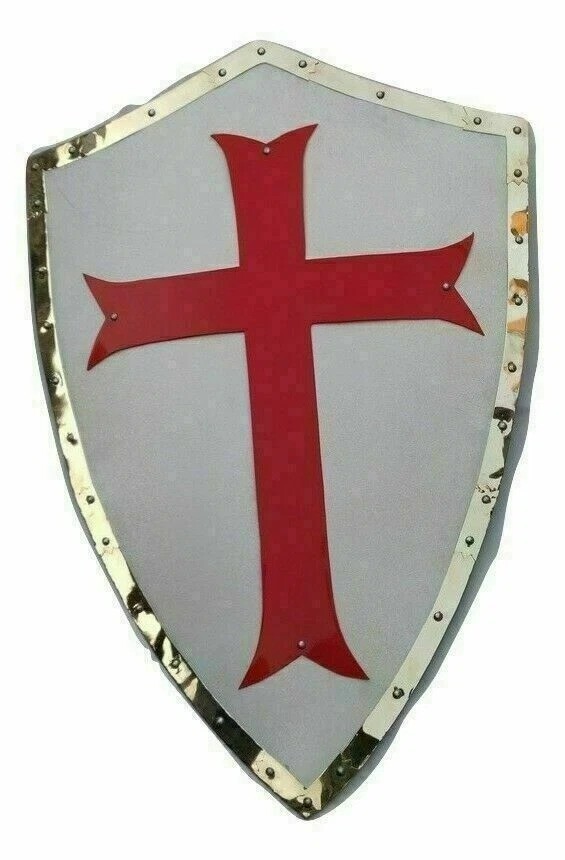 28" Medieval Templar Heater Shield Crusader Protector And Role Play Shield