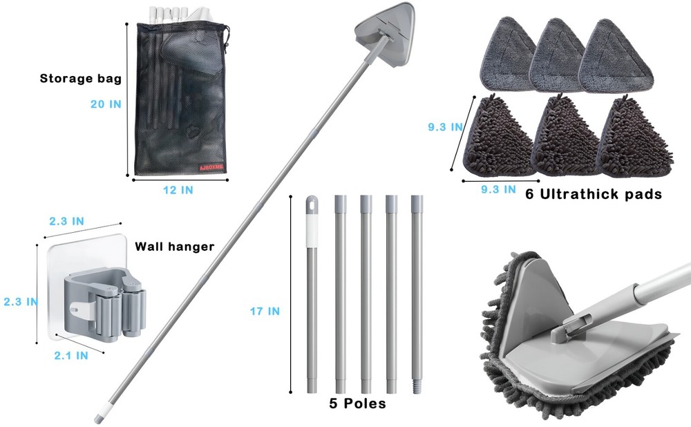 Wall Cleaning Mop with Long Handle, Ceiling Cleaner Tool Duster