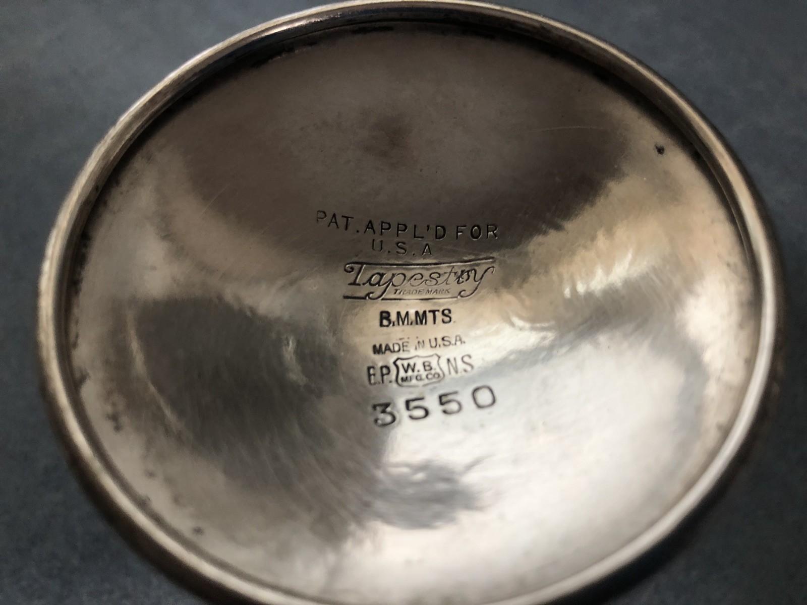 Vintage W.B. MFG Co. Silver Plate Goblet - TAPESTRY - Floral 3550