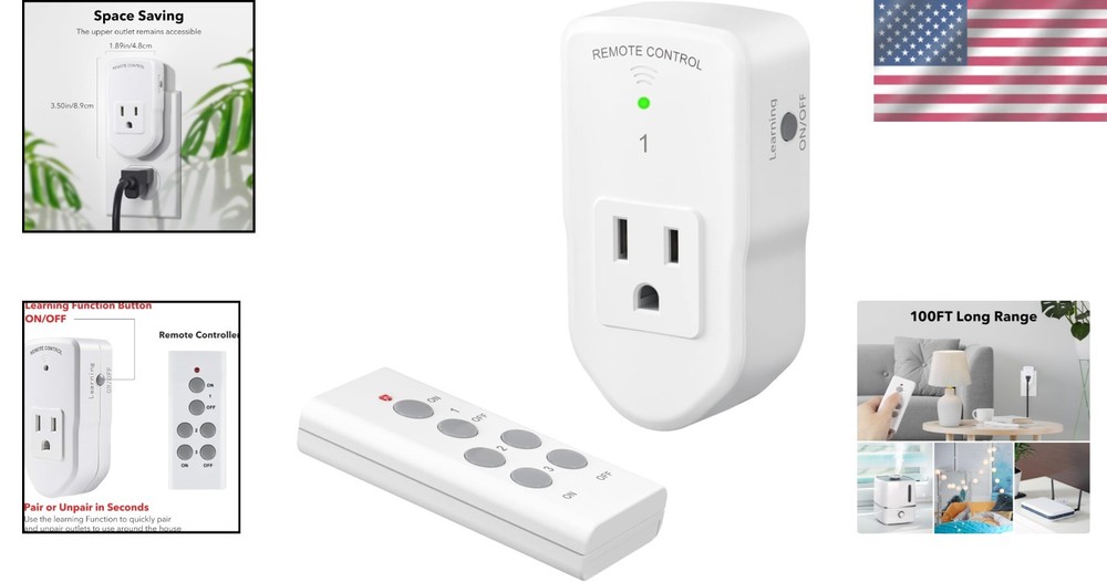 Luxury Wireless Remote Control Outlet Switch – 100ft Range, Certified
