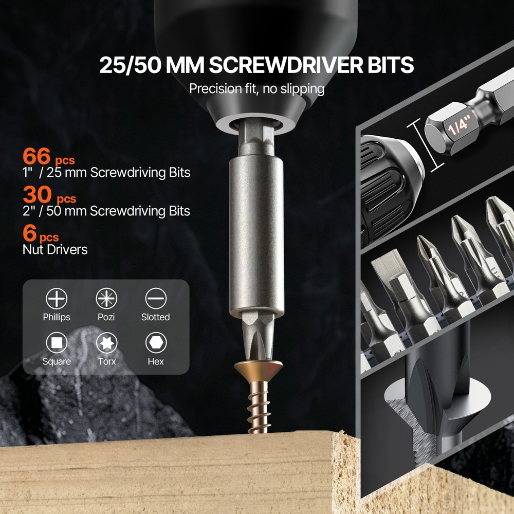 Drill Bit Set 246PCS Screwdriver Bit Set with Carrying Case Multi-purpose