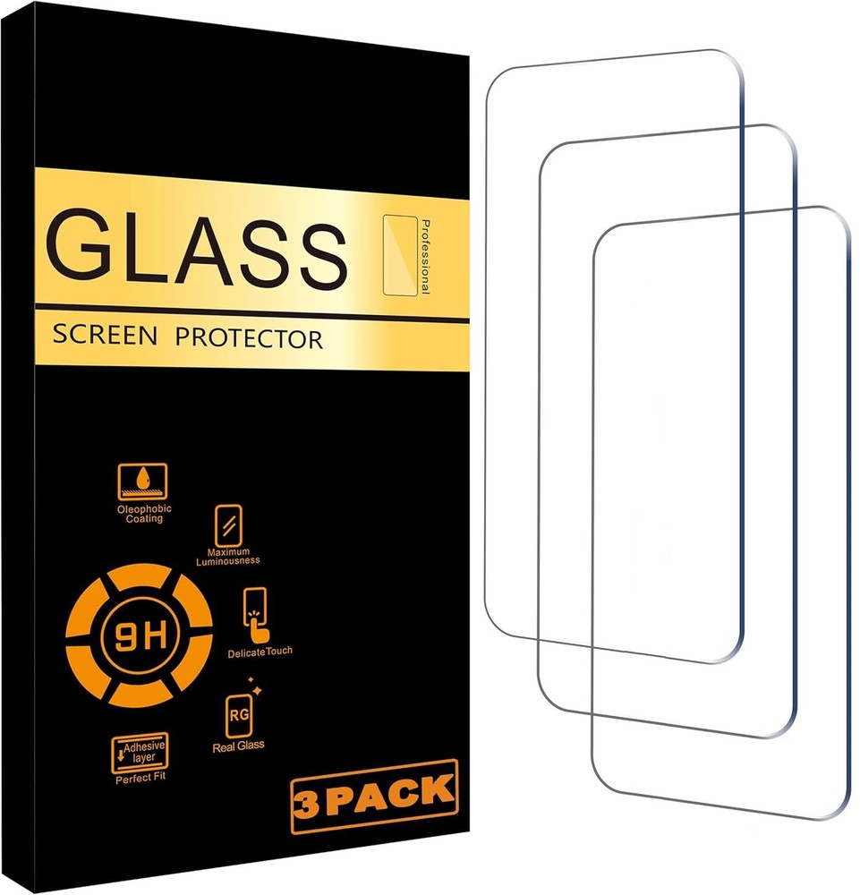 3-Pack Bubble Free Tempered Glass Screen Protector For iPhone 16 Pro Max Plus