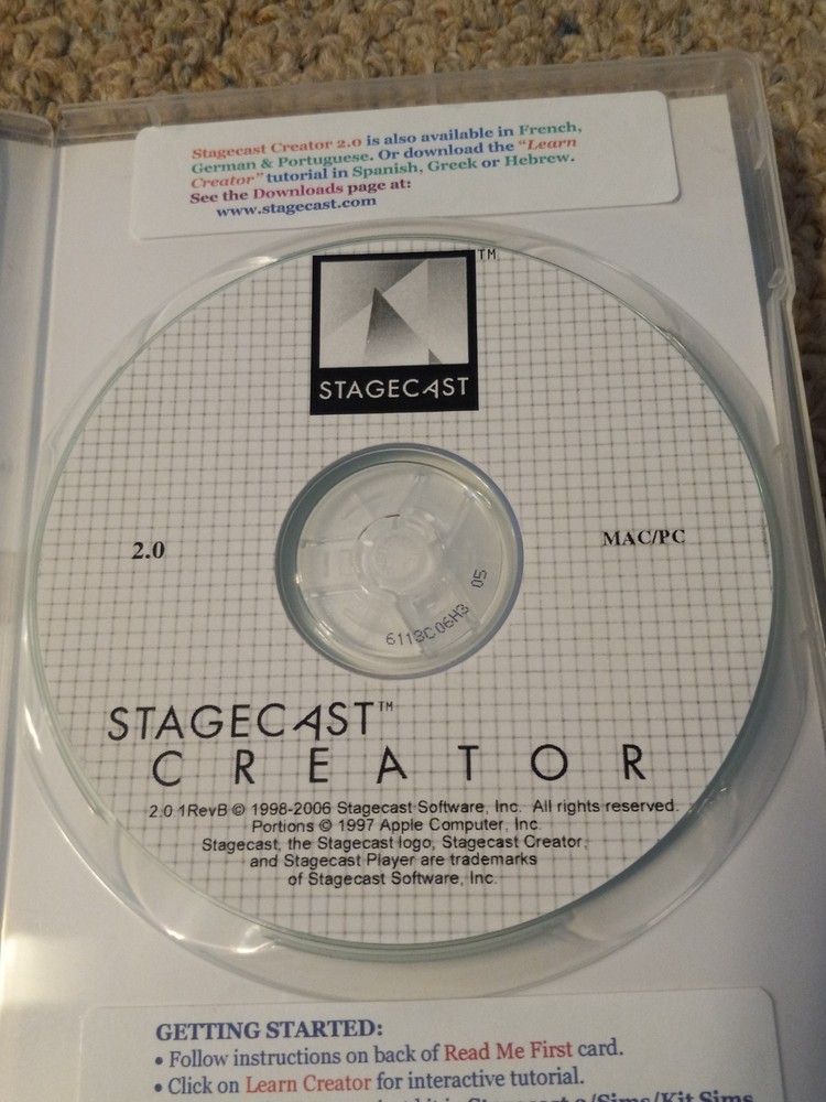 Rare! Vintage Stagecast Creator 2.0 PC/MAC Programing Game Building 2006 PRIVATE