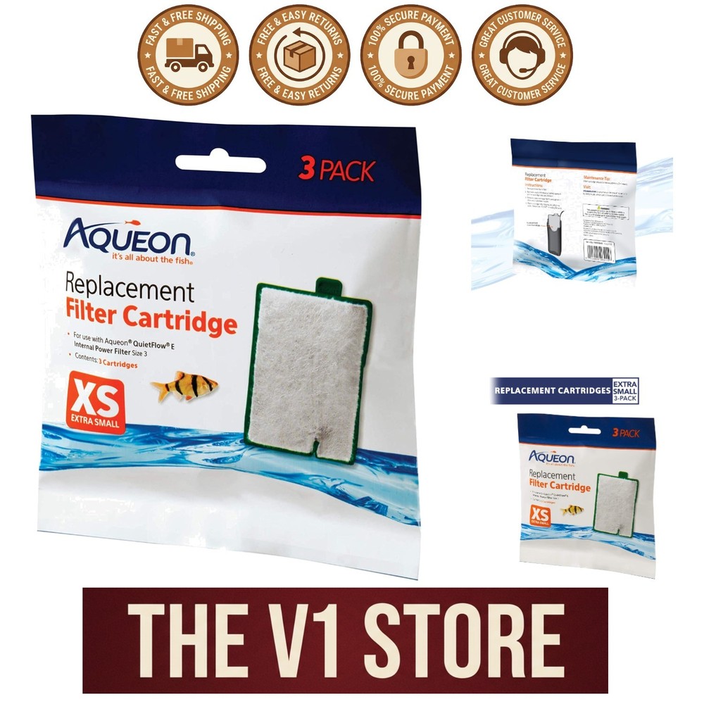 Aquarium Fish Tank Replacement Filter Cartridges Extra Small - 3 pack