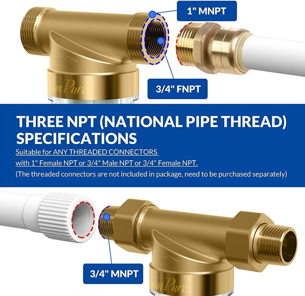 4-Stage 20x4.5" Big Blue Spin Down Sediment Whole House Water Filtration System