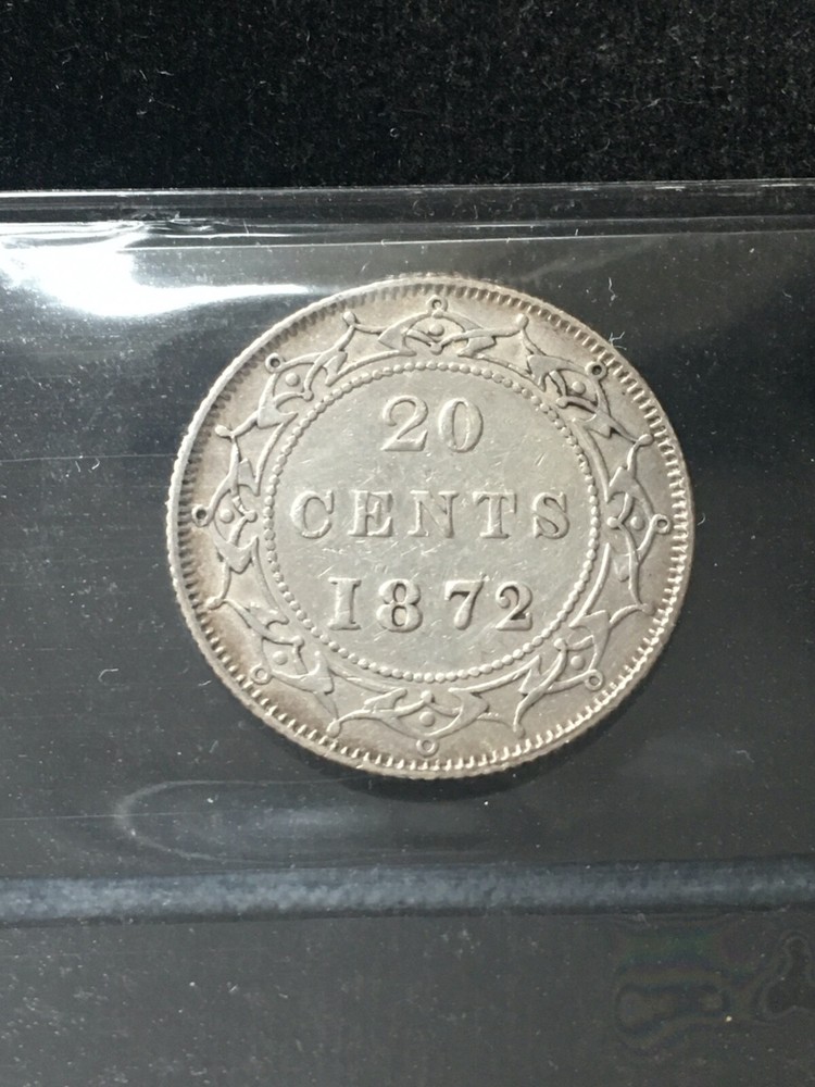 1872H ICCS Graded Newfoundland ¢20 Cent, **VF-30**