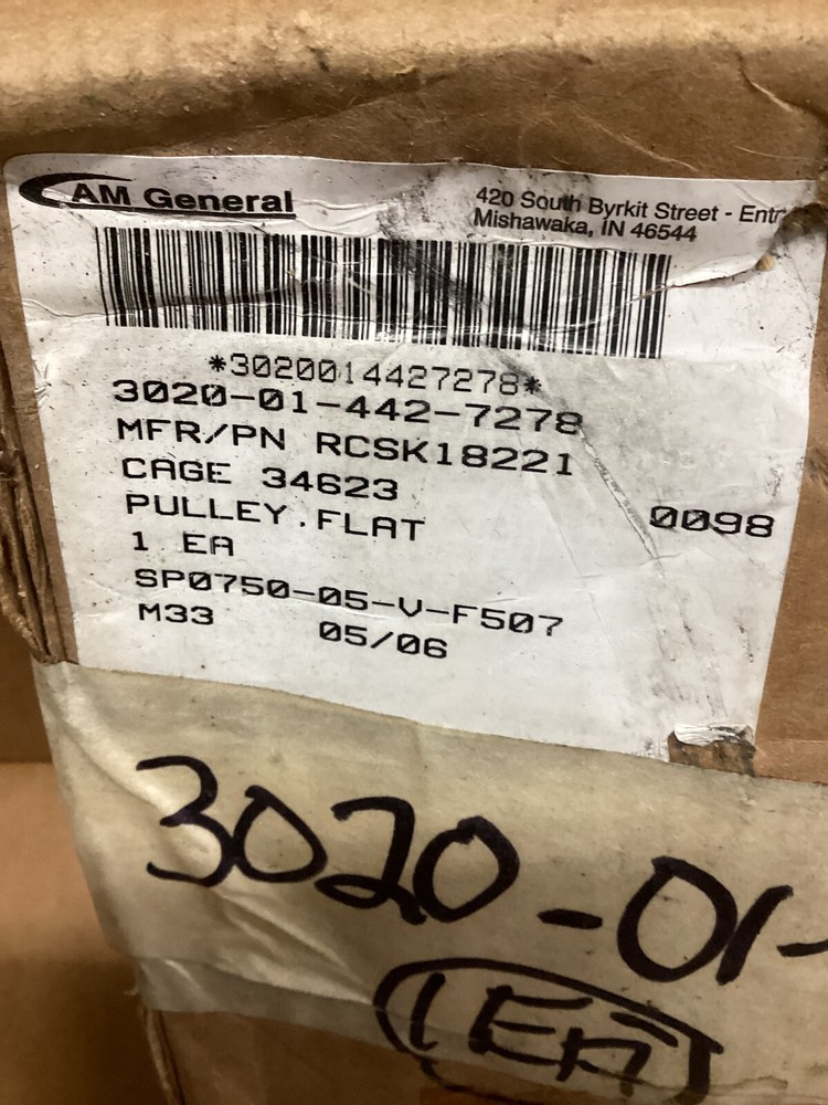 Pulley flat, serpentine belt/HMMWV 3020-01-442-7278