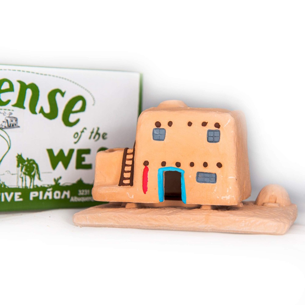 - Casa de Adobe Natural Wood Incense Burner, Includes 20 Piñon Incense Bricks...