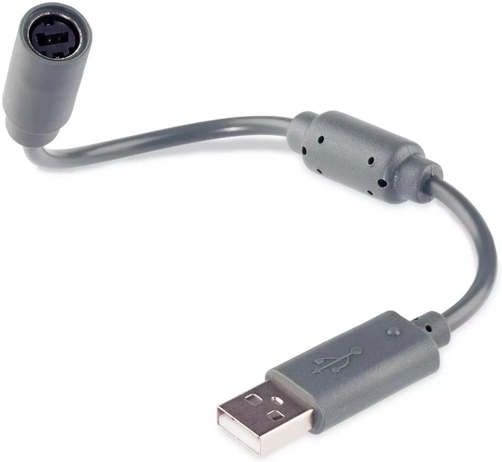 2x USB Breakaway Dongle Cable Cord Adapter For Xbox 360 PC Wired Controller