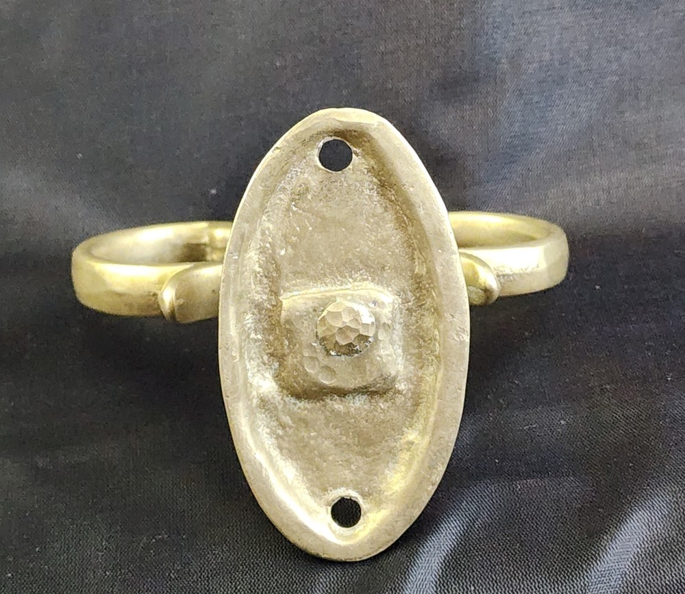 Three Early Antique Brass Fireplace Tool Jamb Hooks