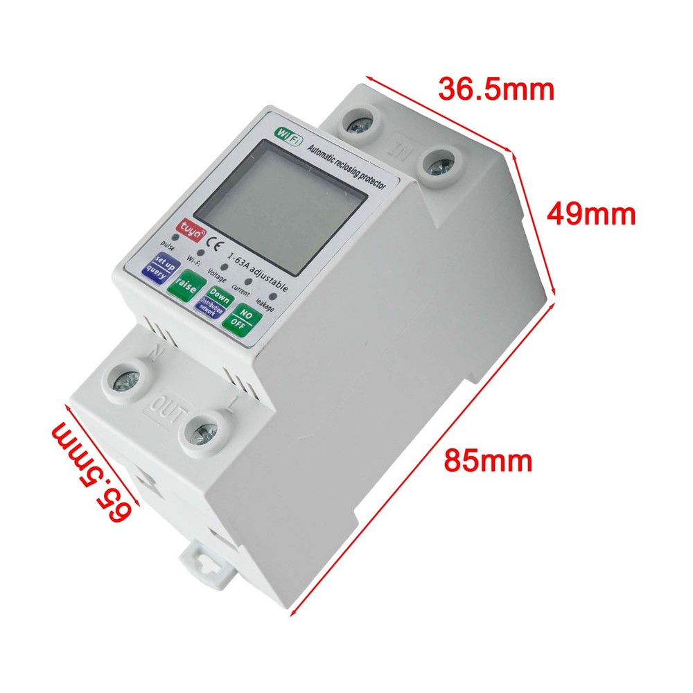 For Tuya Smart Reset Protector Switch Current Breaker Meter AC80-300V
