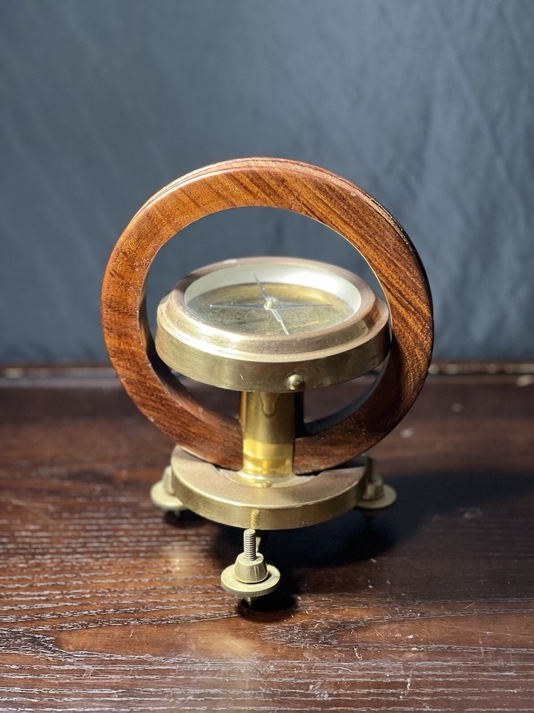 Decorative Brass Dialed Surveyors Compass