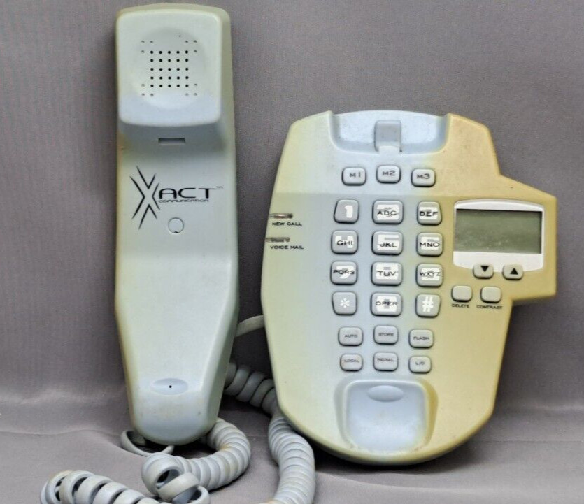 90s ACT Communication Touch Tone Dial Corded Telephone UNTESTED