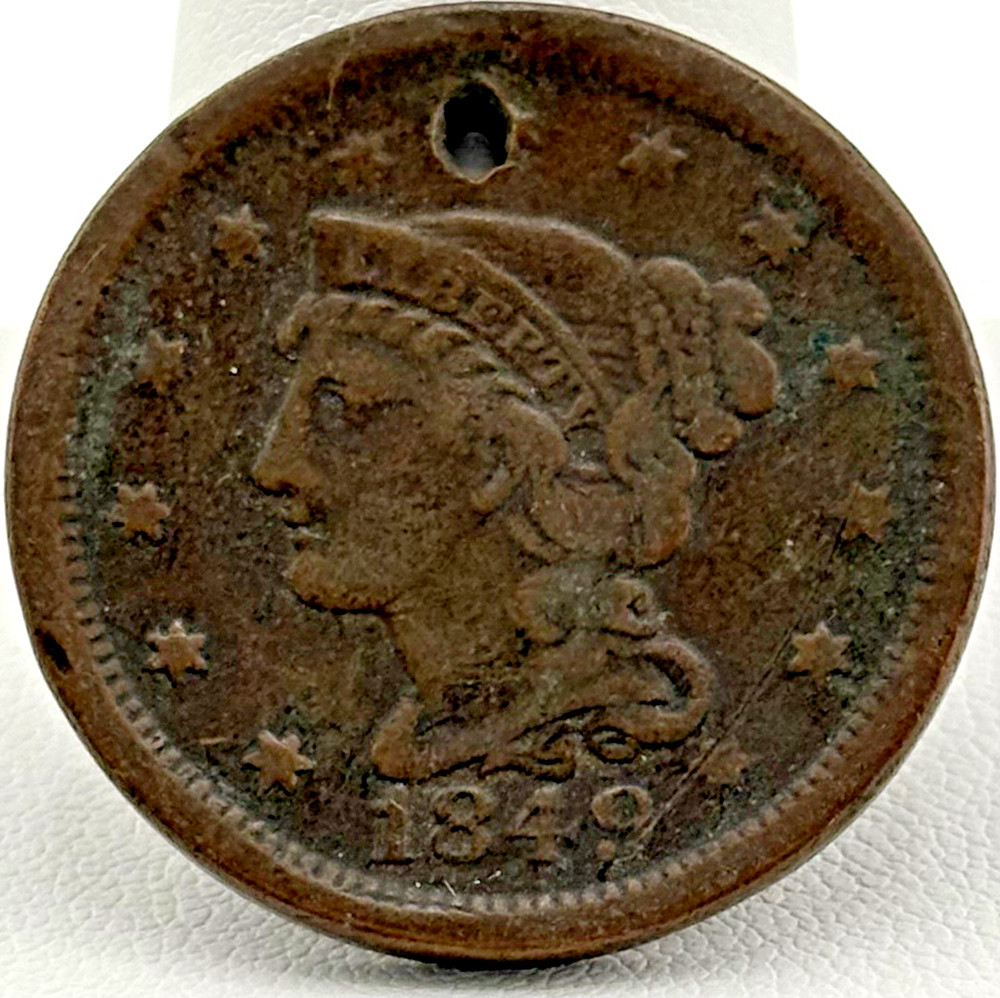 1849 Large Cent Holed