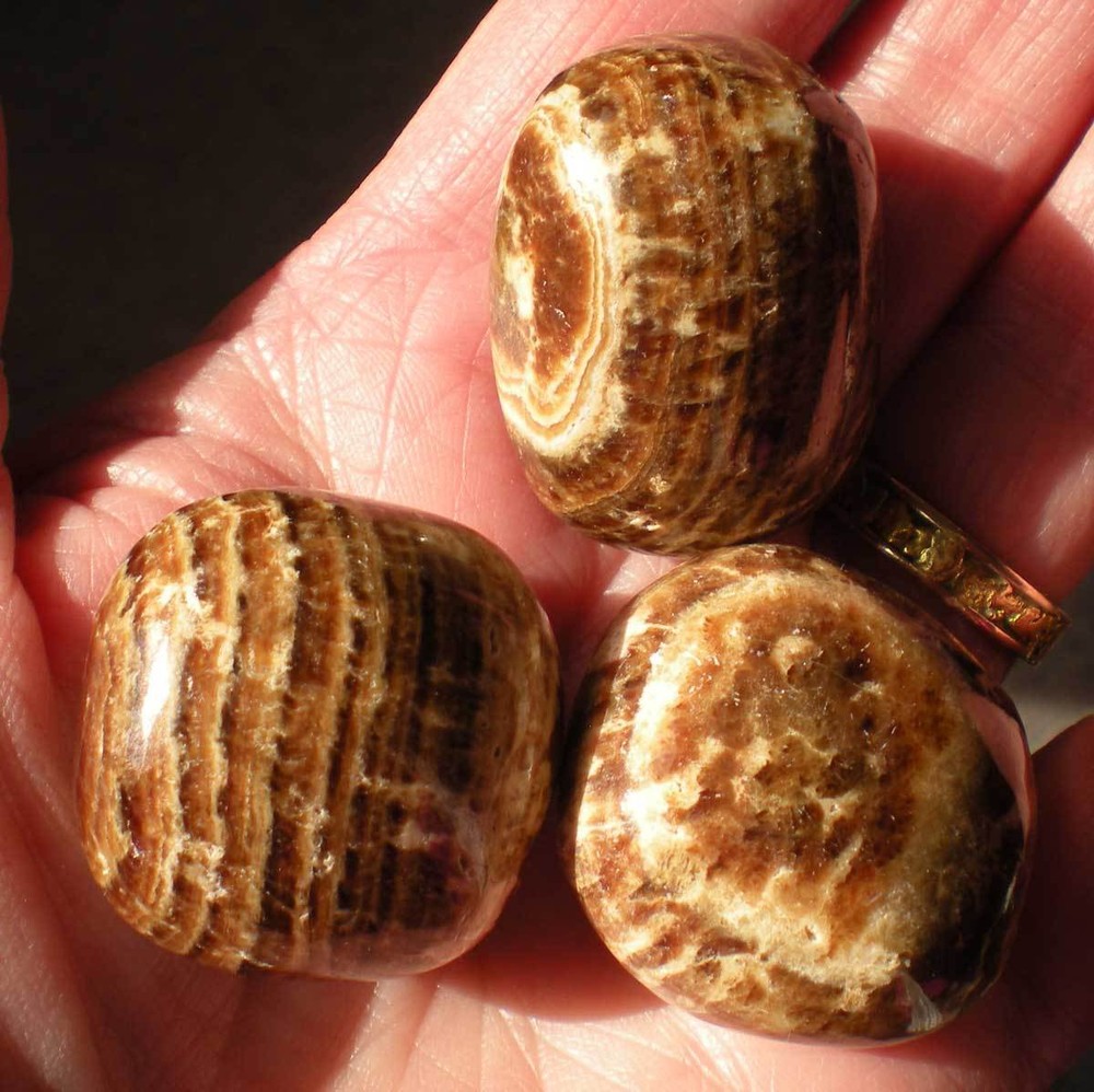Aragonite - Peru - 3 Tumbled Stones rt397d