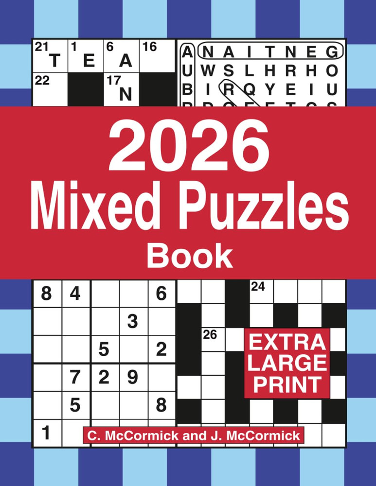 2026 Mixed Puzzles Book Extra Large Print