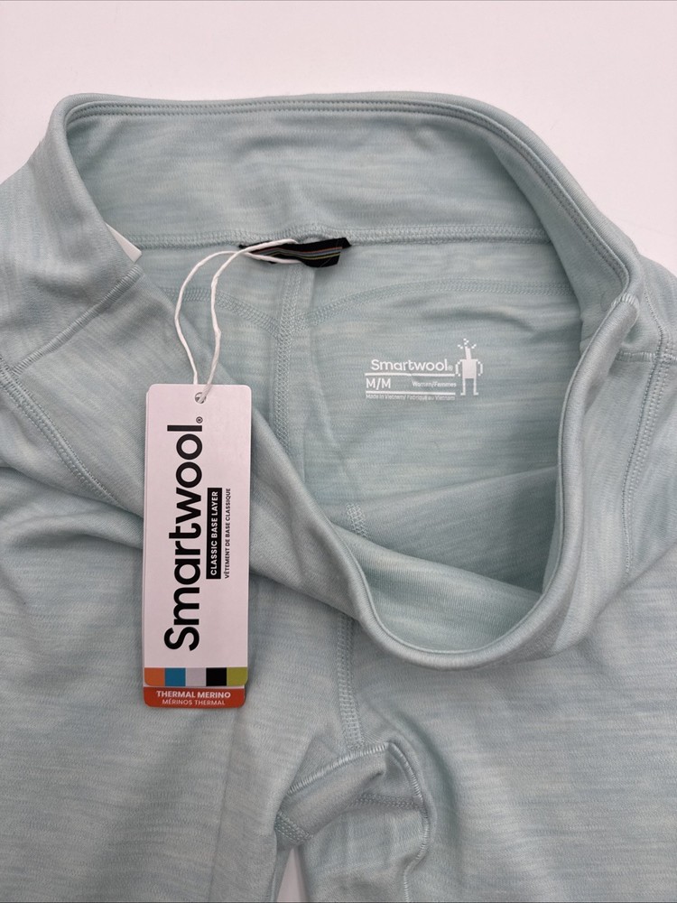 $115 SmartWool Women's Classic Thermal Base Layer Pants-Bleached Aqua-Medium-New