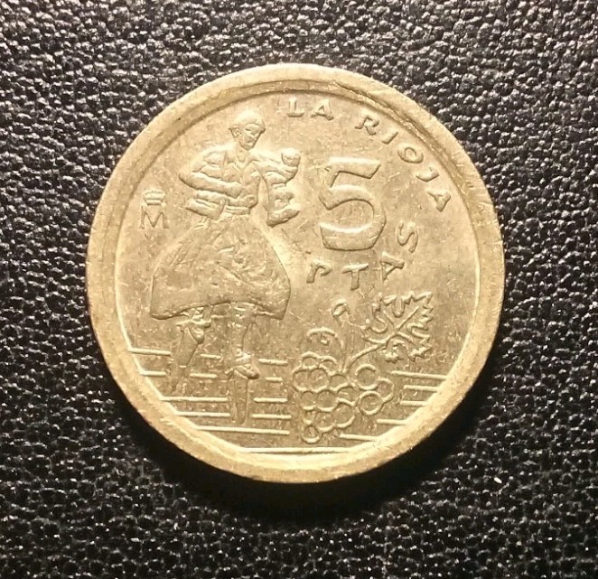 1996 Spain Five Pesetas Coin