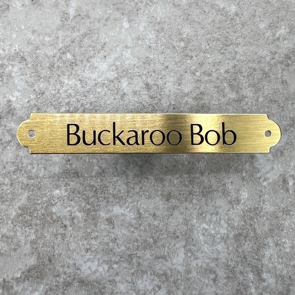 Custom Engraved Tags Personalized NAME PLATE Tags ID STAINED BRUSHED BRASS MINI