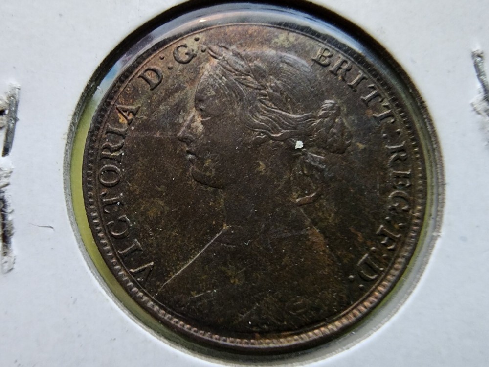 1861 GREAT BRITAIN HALF PENNY 4 BERRIES