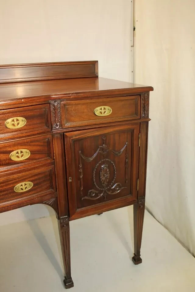 Adams Style Solid Mahogany American Made Carved Sideboard/Server