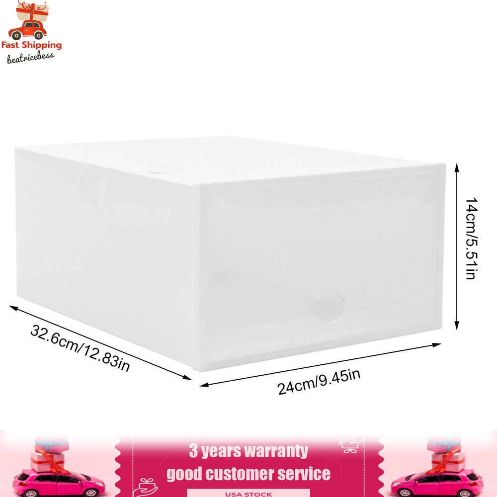 20Pcs Plastic Shoes Storage Box Stackable Display Case Sneaker Organizer Case