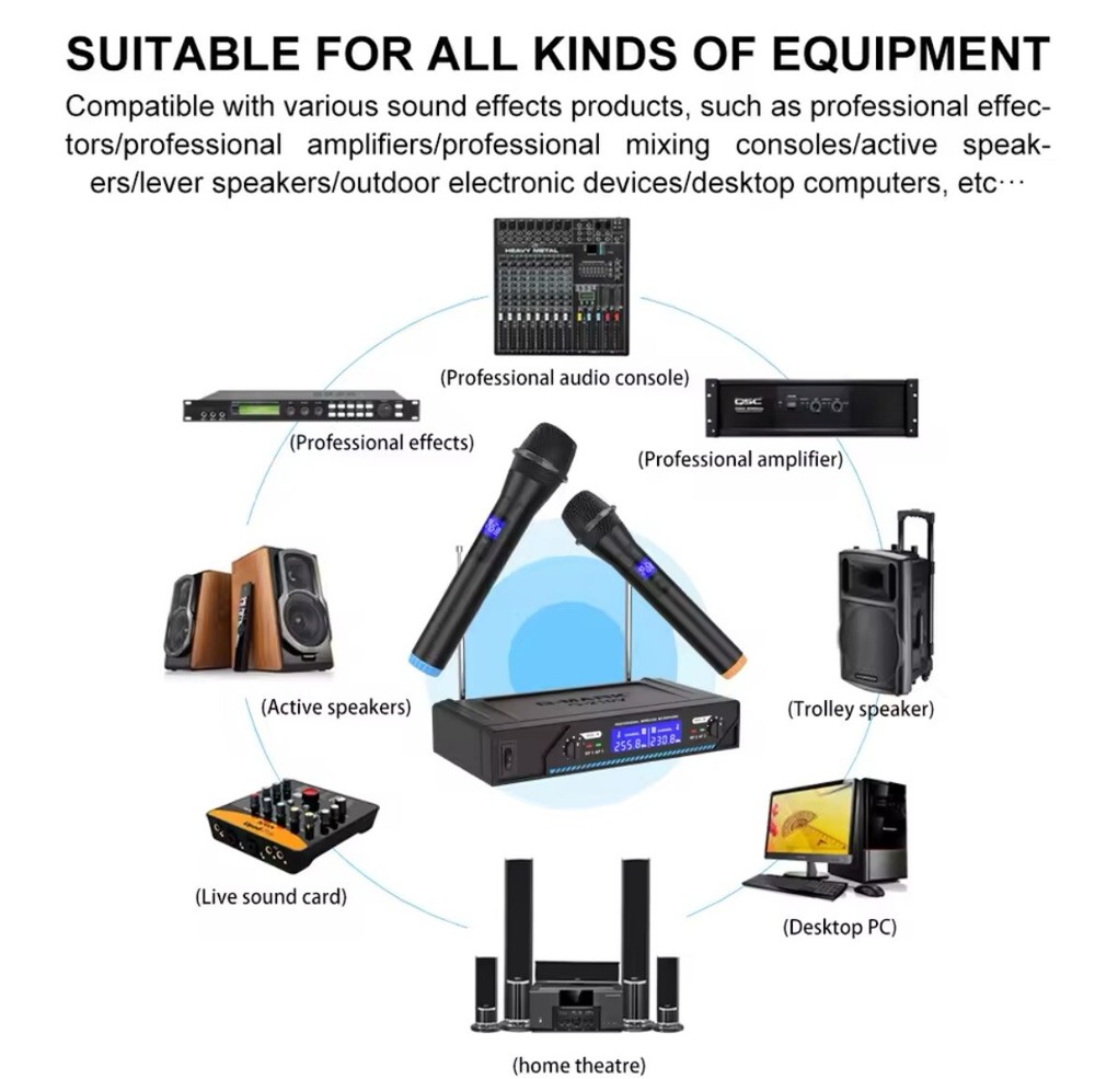 Professional Wireless Microphone G-MARK G210V 2 Channels VHF