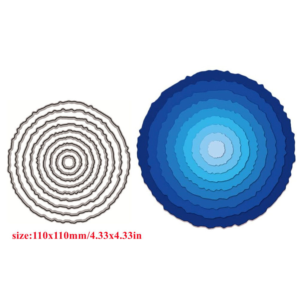 Deckled Circles Rectangle Cutting Dies Metal Stencils for Card Making Scrapbook