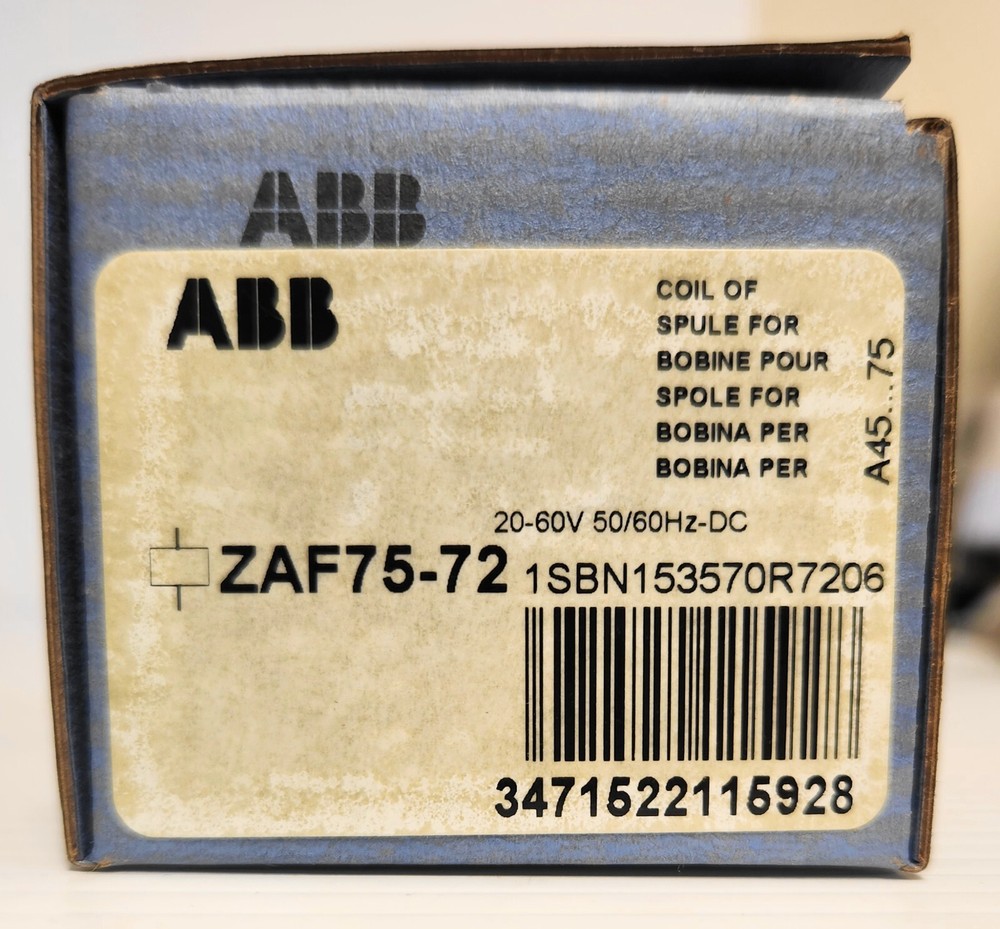 ABB ZAF75-72 Coil 20-60VDC