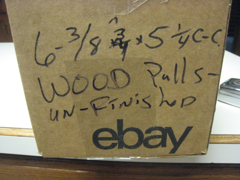 6 Unfinished Solid Oak Wood Desk Drawer Pull Handle 6-3/8 L 5-1/4 C-C + screws