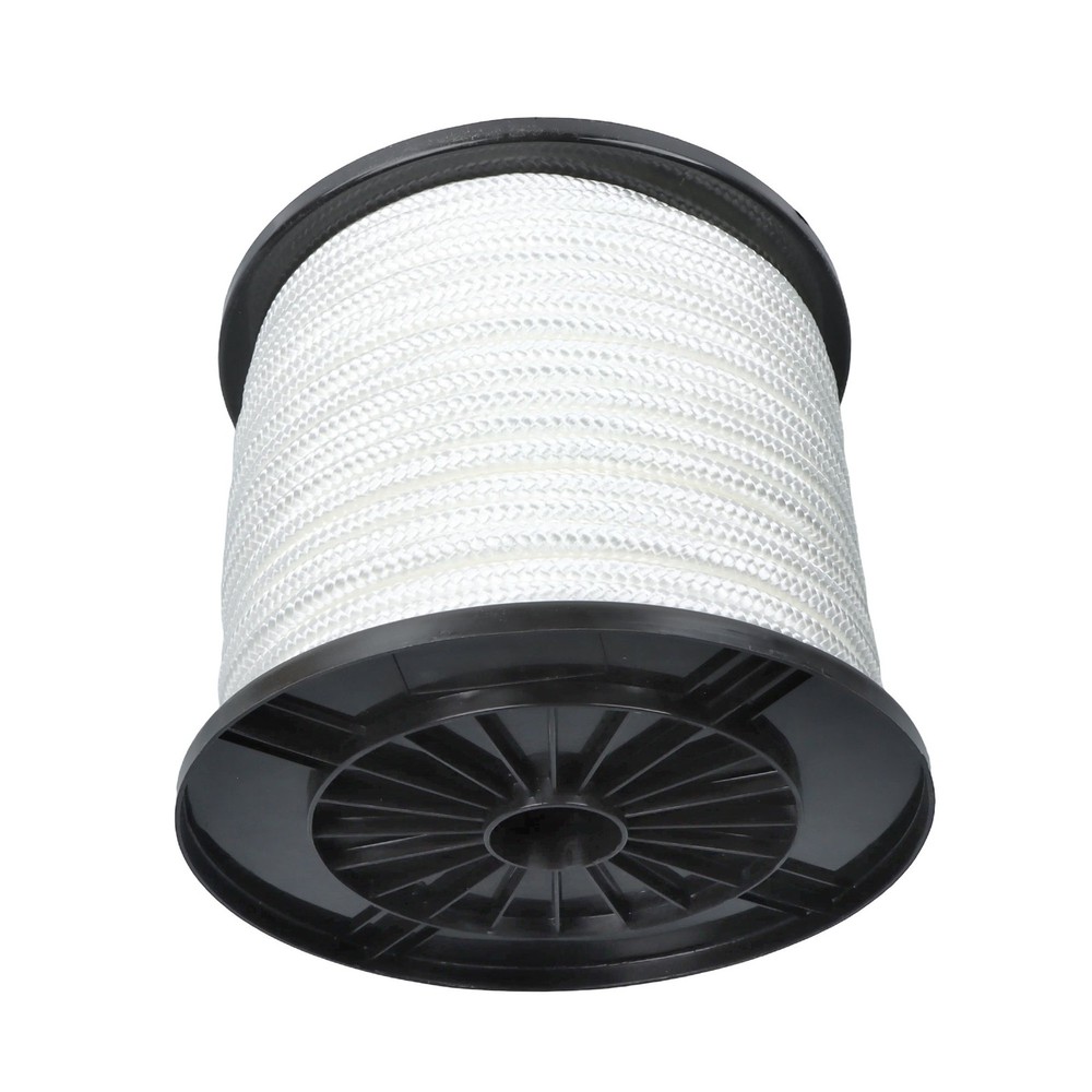 3/8" × 250' Multipurpose White Nylon Rope Sturdy Spool Solid Braid Rope