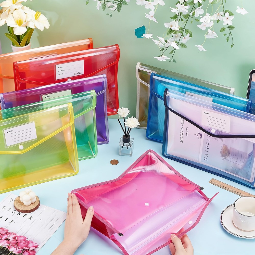 Plastic Expandable File Organizer Folder(No Divider), 18Pcs Waterproof Transp...
