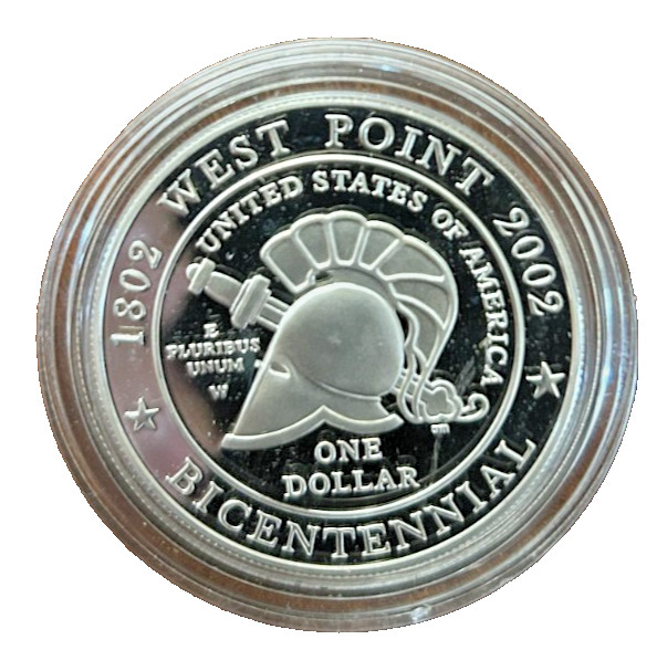 2002 W West Point Bicentennial Proof Silver Dollar