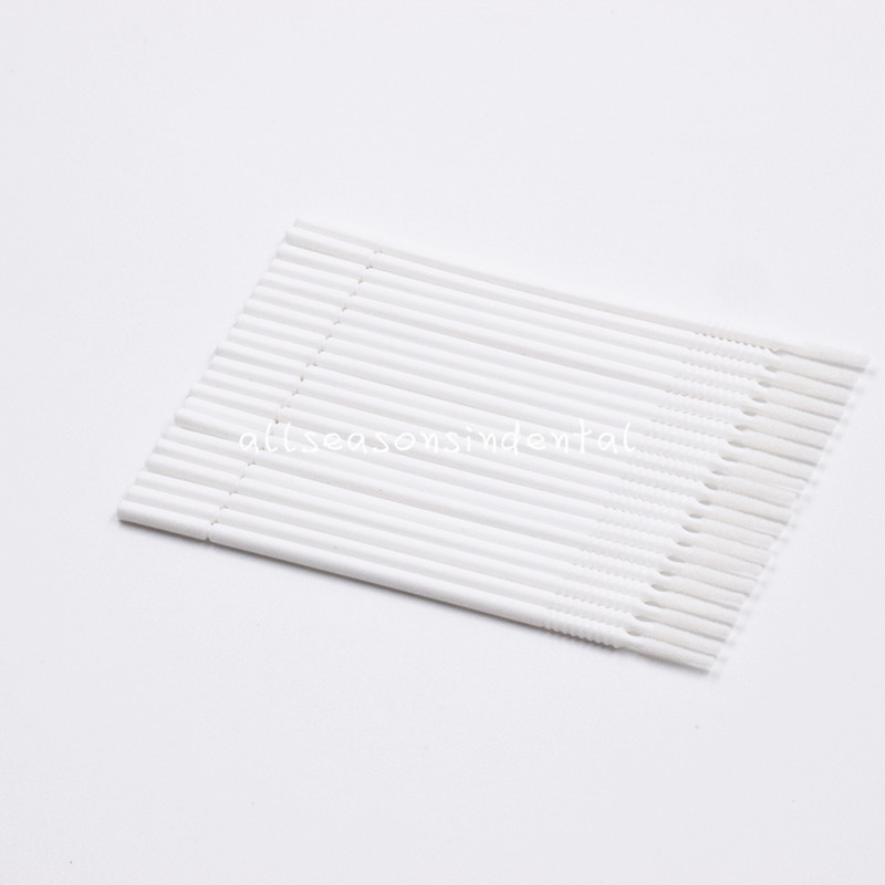 100 Pcs Dental Disposable Micro Brush Applicator Long Cylinder Bendable White